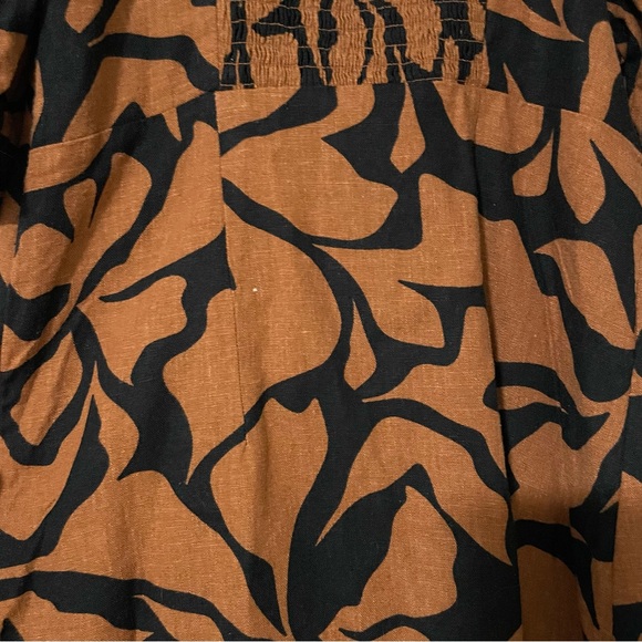 A New Day | NWOT Women's Puff Short Sleeve Dress - Brown Leaf - Picture 10 of 11